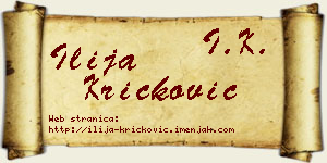 Ilija Kričković vizit kartica